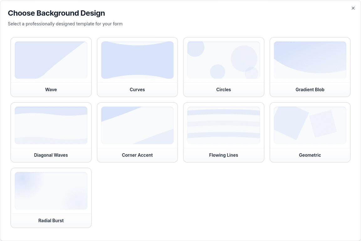 Pre-made background designs