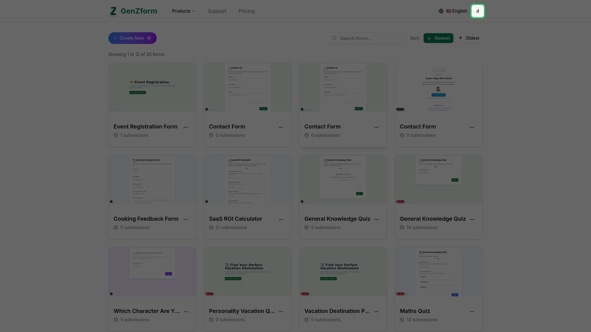 Profile menu location