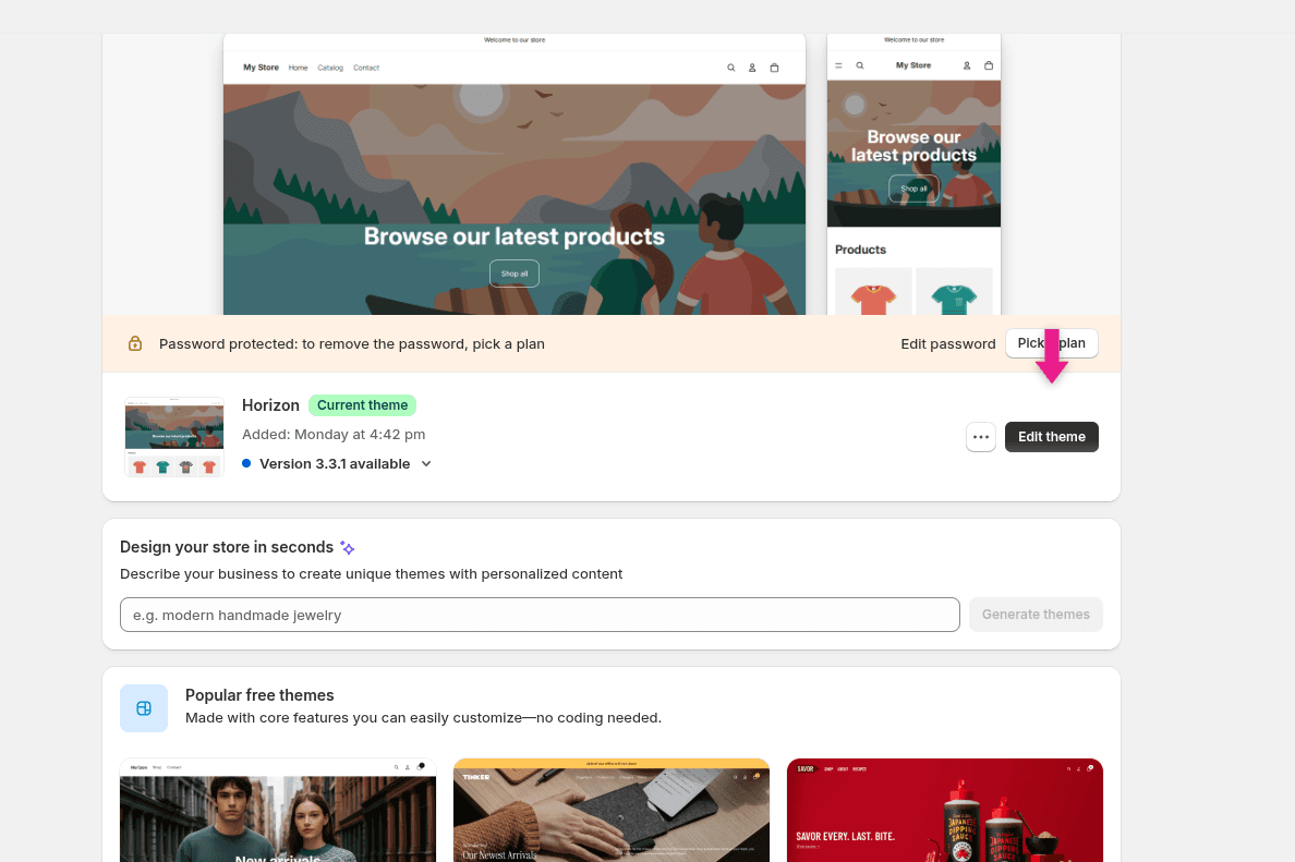 Click Edit theme button