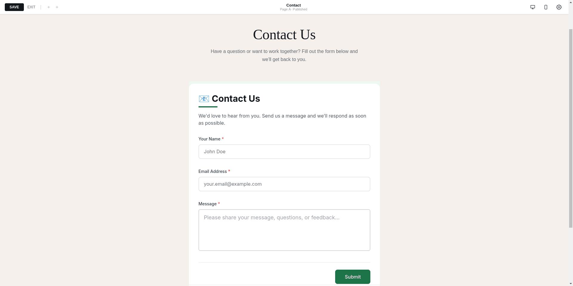 GenZform embedded in Squarespace