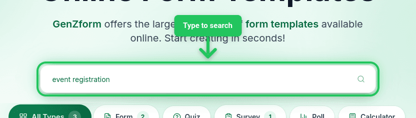 Search input with template keywords
