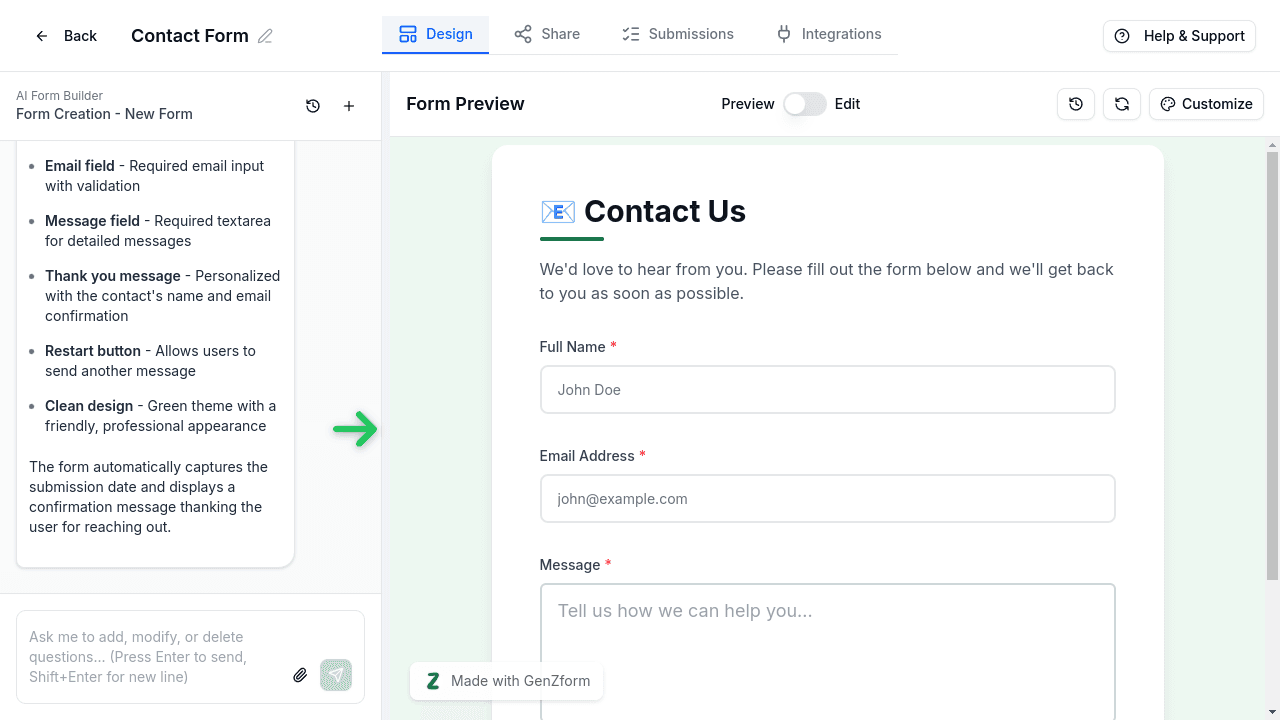Form editor overview