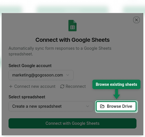 Browse Drive button highlighted in the dialog
