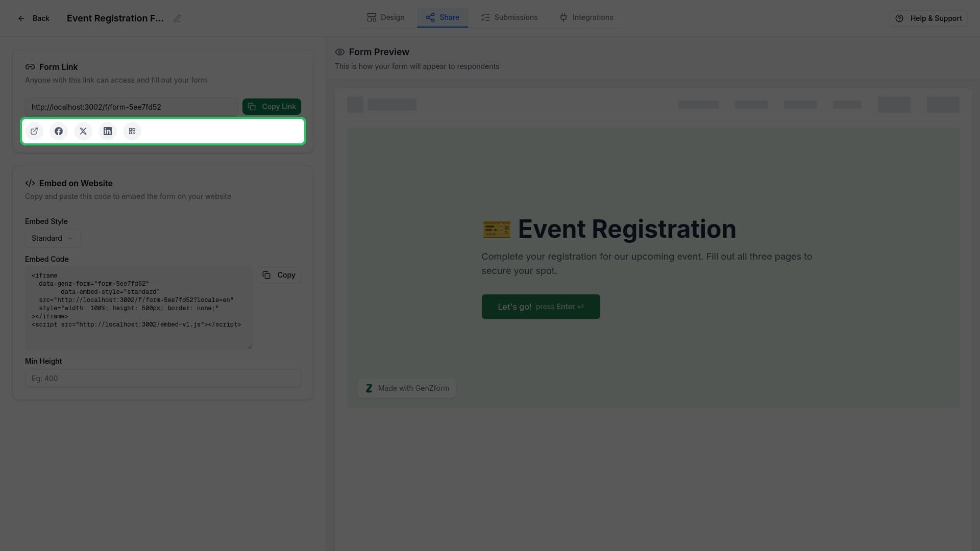 Social sharing buttons