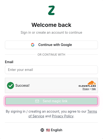 Click Send magic link